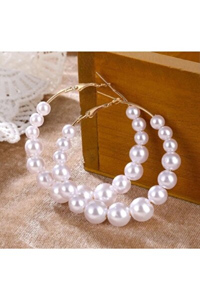 HOSBUTIK Pearl Color Hoop Earrings