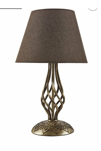 Genel Markalar Eskitme Dekoratif Otantik Abajur Kahve Başlık Masa Lambası Gece Lambası