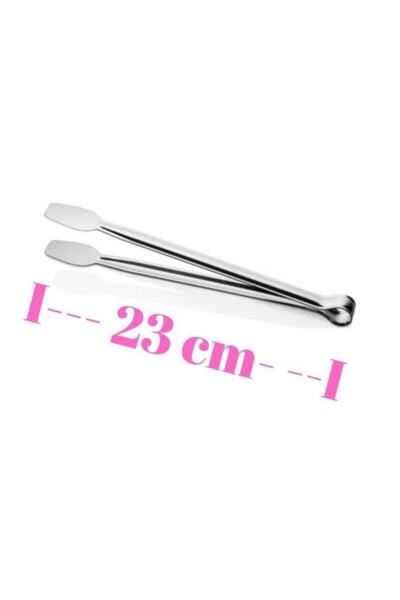 AVMmarketim Tongs 2 Pieces Steel Grill Tongs Stainless 23 Cm Frying Tongs