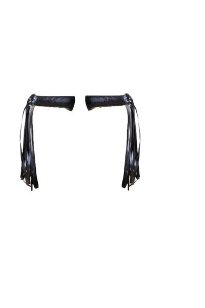 Genel Markalar Motorsiklet Elcik Püskülü Deri Siyah, Chopper Püskül Elcik Deri Siyah