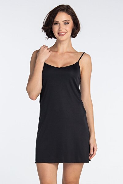 Eros Дамска черна фуста с тиранти