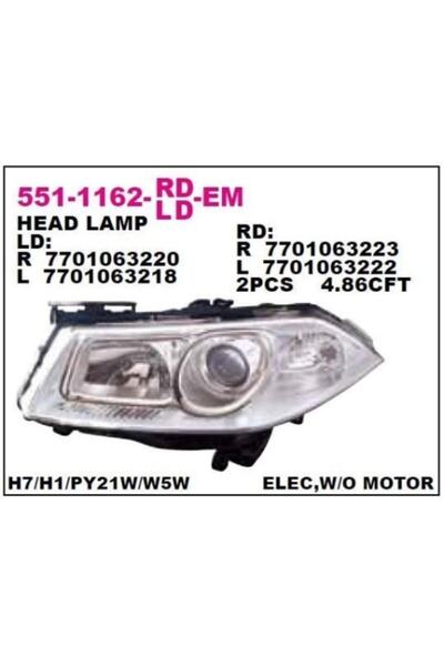 Genel Markalar On Far Sag Renault Megane Ii Mercekli 06- - Dpo-551-1162rmld-em