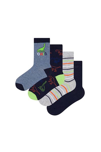 Penti Multi Colored Boy's Dino 4 Piece Sock Socks