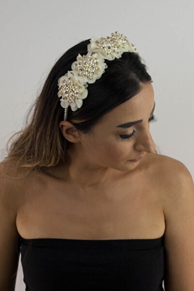 Bijusel Tamamı Inci Çiçekli Inci Taç