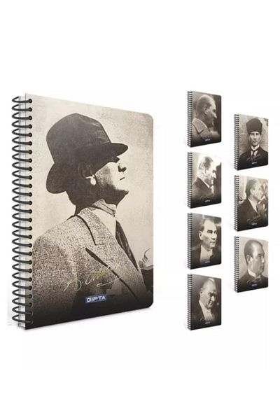 Gıpta Atatürk Spiral Hard Cover 17x24 100 Yp Caiet în carouri