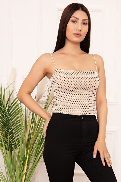 PULLIMM Ecru Polka Dot Women's Undershirt - Rope Strap