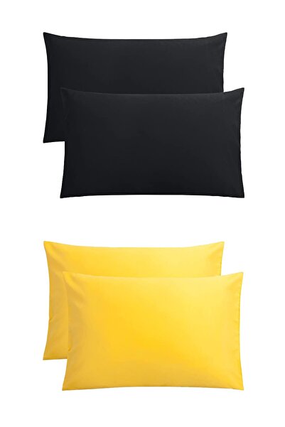 StellaFlavo كيس وسادة ستيلا فلافو 4 قطع 50×70+20 سم مع غطاء أسود-أصفر