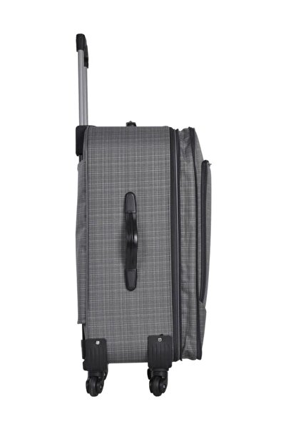 Best Gri Büyük Orta Ve Kabin Boy Üçlü Kumaş Valiz Set 1061