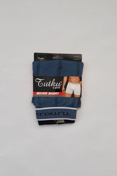 Tutku Boxer sport din lycra elastan, culoare albastru aviator, pachet de 4 boxer din bumbac