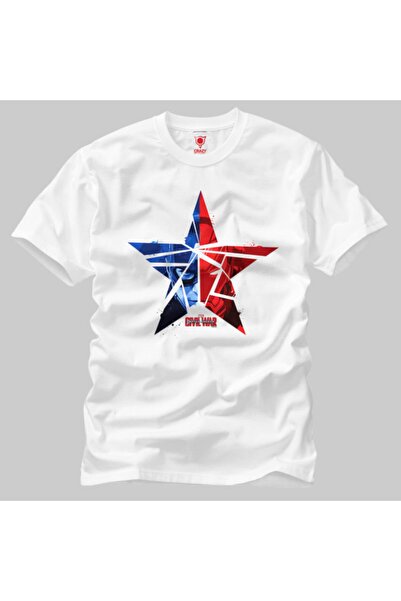 Crazy Біла футболка для чоловіків Captain America і Iron Man Shattered Star