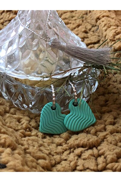 Leerybee Water Green Color Antiallergic Heart Earrings