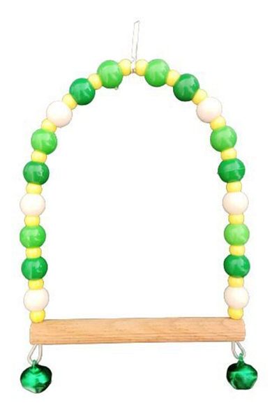TUĞRA PET MARKET Tuğra Pet M. Handmade Bird Swing with Wooden Perch and Bell Toy, Budgie Swing