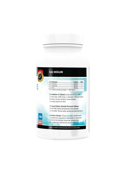 FLX Coenzyme Q10 and Alpha Lipoic Acid L-Carnitine - 100 Mg 180 Tablets X 3 Boxes