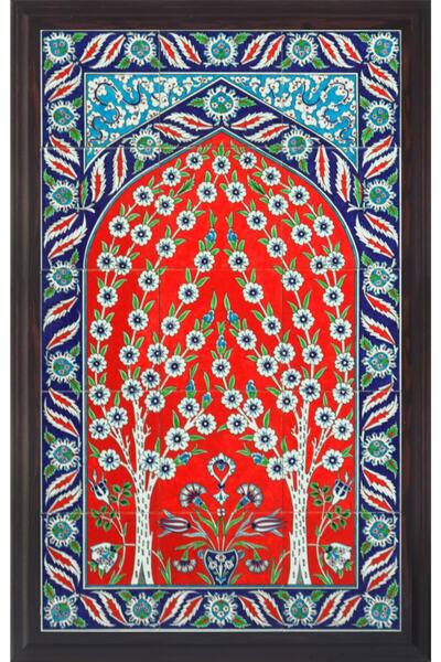 Armada Çini 60x100 Cm Ed 623 Kırmızılı Hayat Ağacı Çini Pano