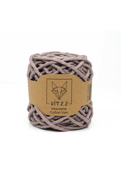 Ritzz Τυφλό βαμβακερό νήμα μακραμέ 3mm Mink - 100 γραμμάρια