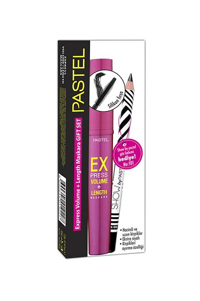 Pastel ماسكارا Express Volume & Length (مع هدية قلم العين) تاريخ انتهاء الصلاحية 10/2023