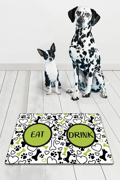 Chilai Home Pvc Bone Bowl Cat Dog Food Mat