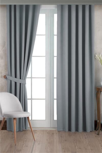 ISSA TEKSTIL Issa Blackout Karartma Termal Açık Gri Fon Perde Tek Kanat