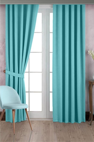 ISSA TEKSTIL Issa Blackout Karartma Turkuvaz Fon Perde Tek Kanat