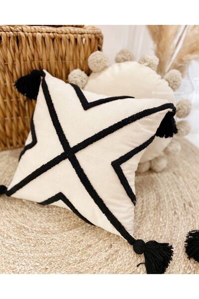 Hestia Home Χειροποίητη Διακοσμητική Μαξιλαροθήκη με Σχέδιο Punchwork 40x40 εκ.