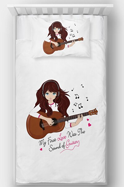 Homamia Girl with Guitar Single Bedspread