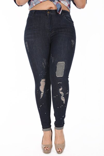 RMG Dizi Yırtık Desenli Kot Pantolon
