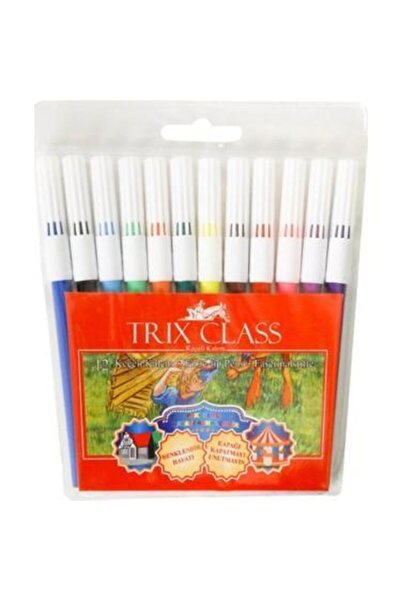 TRİX 12 Renk Keçeli Kalem Seti - 12'li Ispirtolu Kalem