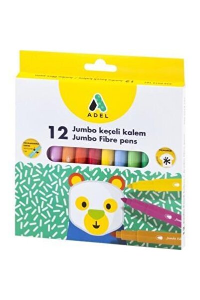 Adel 12 Colors Jumbo Felt Tip Pen Set
