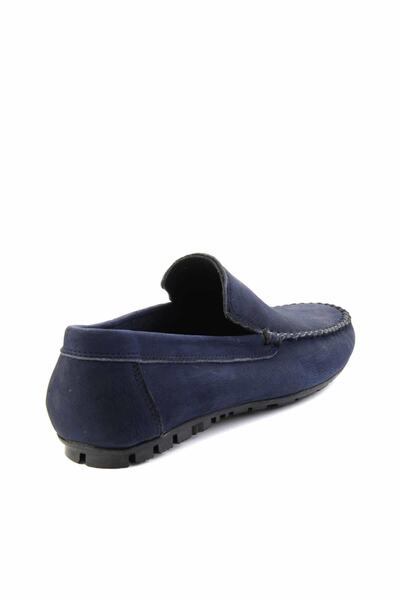 Bambi Lacivert Hakiki Deri Erkek Loafer Ayakkabı E01623403801