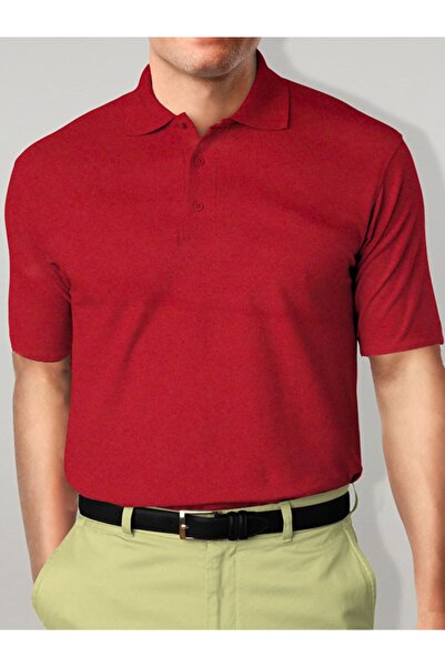 E-Trendy Ανδρικό μπλουζάκι με σκούρο κόκκινο γιακά - 3050501200233360