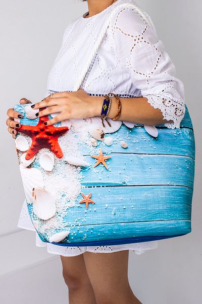 Lal Shoes & Bags Geantă de plajă albastră Elissa pentru femei - cu fermoar