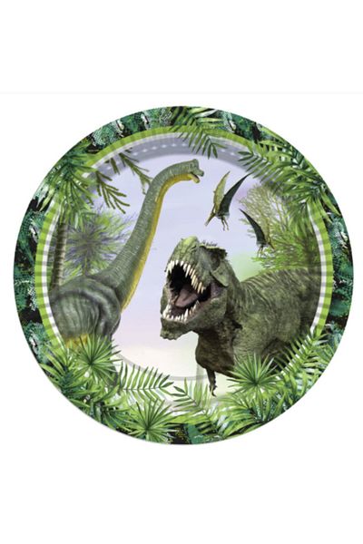 parti sürprizi Wild Jurassic Theme Plate 8 Pieces