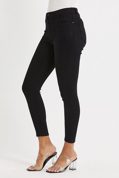 InStyle Skinny Fit Lycra Denim Trousers Black
