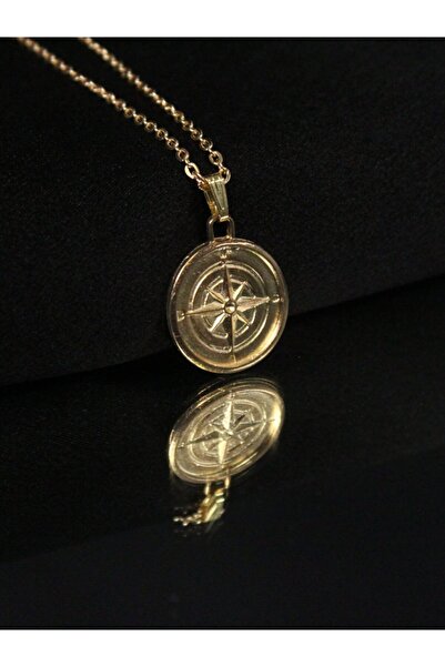 Dukkanka Pusula Altın Erkek Kolye