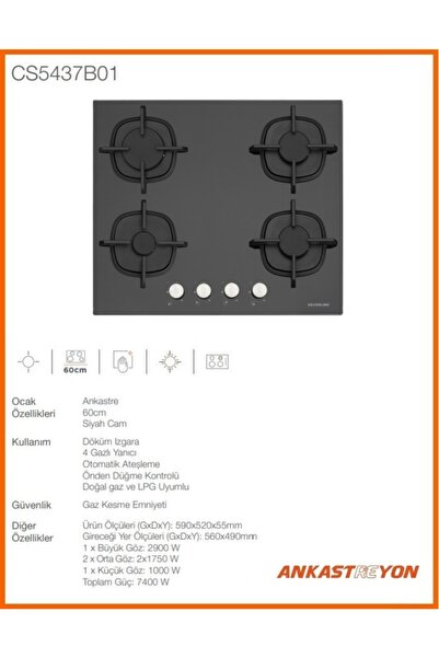 Silverline Cs5437b01 Ankastre Ocak Döküm Izgaralı