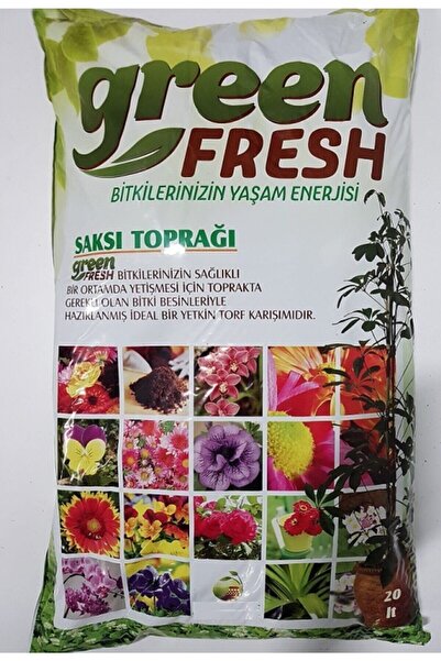 green fresh Torf Toprak 20 Lt Çiçek Toprağı Saksı Toprağı Perlitli Torf Doğal Torf