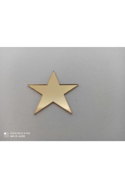 Aker Hediyelik Gold Pleksi Yıldız 3,5 Cm (yapışkanlı) 10 Adet