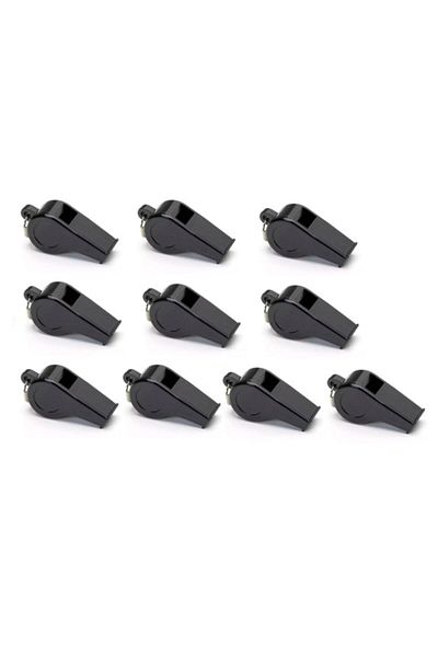 Marla Black Whistle Plastic Whistle for Earthquake Warning - 10 Pieces
