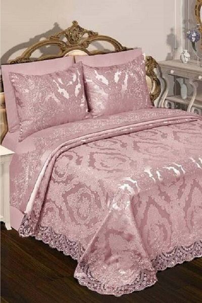 Çeyiz Bahçesi Pudra Sadness 7 Piece Pique Bedspread