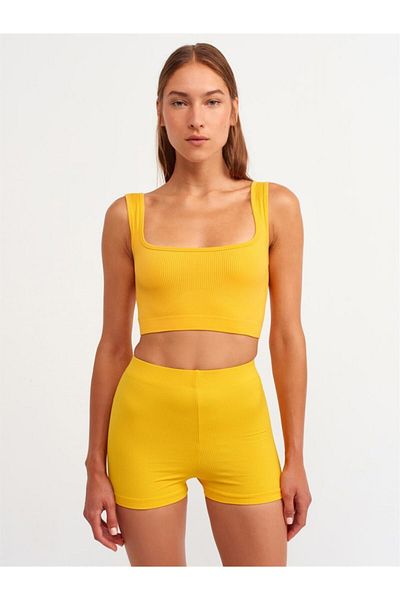 Dilvin Crop Top cu bretele portocalii