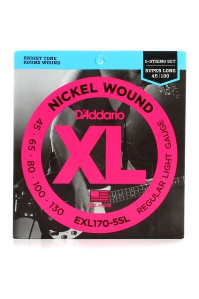 Genel Markalar Daddarıo Exl170-5sl Bas Gitar Tel Seti , 5 Telli, Xl, 45-130, ...