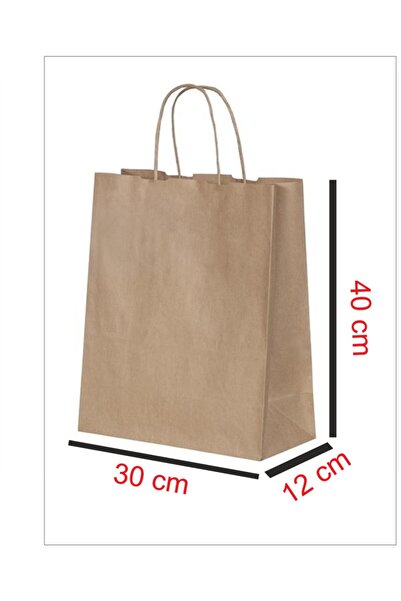 Kraft Çanta 31x12x41 ( 50 Adet ) ( Kağıt Poşet Çanta )