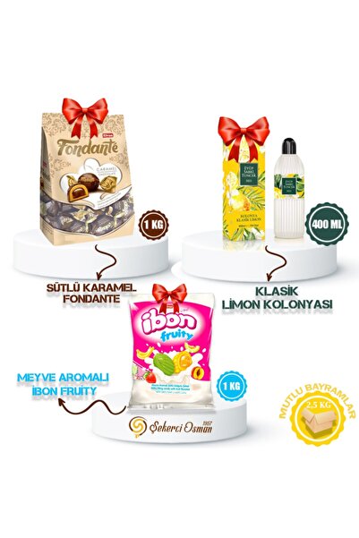 KENT Kolonyalı Avantaj Koli - Fondante Karamel 1kg - Ibon Meyveli 1kg - Est 4...