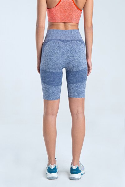 Vienfit Γυναικείο κοντό κολάν γυμναστικής χωρίς ραφές με ψηλή μέση - Biker σορτς - Energy Series Navy Blue