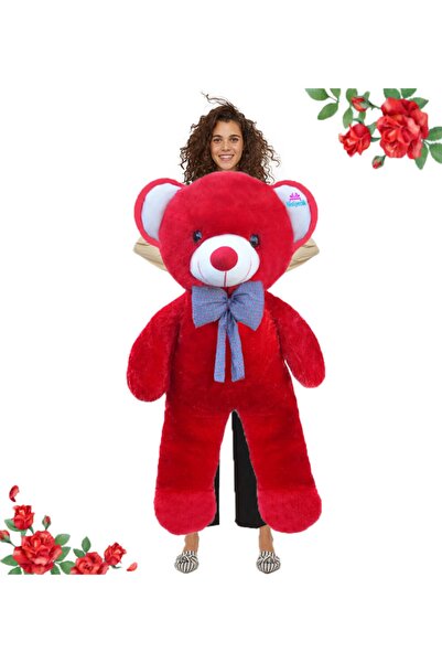 hediyecik 130 Cm Efsane Papyonlu Büyük Sevimli Ayıcık Kırmızı