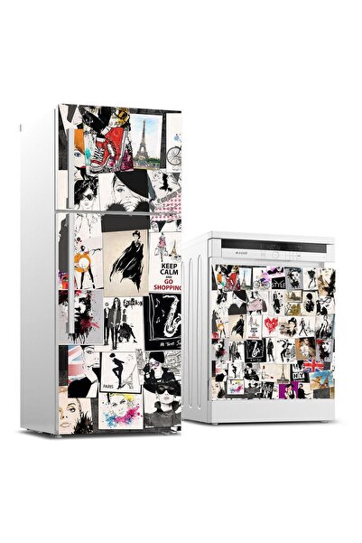StickerArt Buzdolabı ve Bulaşık Makinası Beyaz Eşya Sticker Kaplama Popart