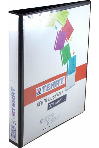 Temat مجلد أبيض ذو 4 حلقات - 3 سم