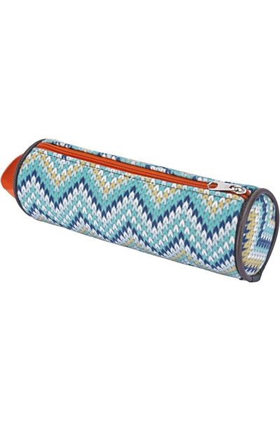 Brons Br-3031 Model Patterned Cylinder Pencil Bag