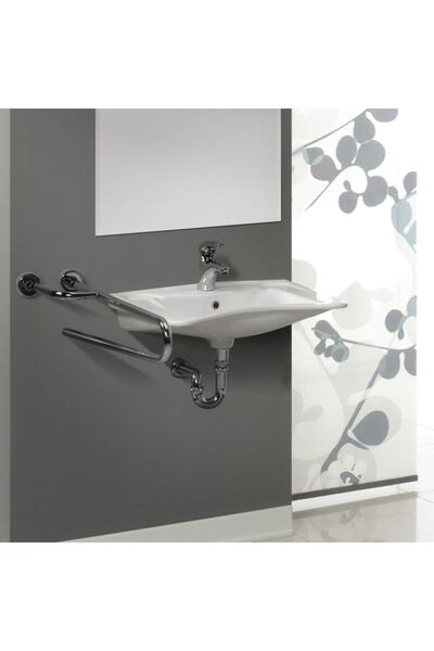 Turkuaz Bedensel Engelli Lavabo, 60 Cm Beyaz