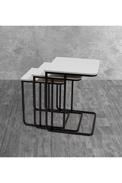 Veys Sehpa 3 Lü Statik Vegas Zigon Sehpa - Beyaz